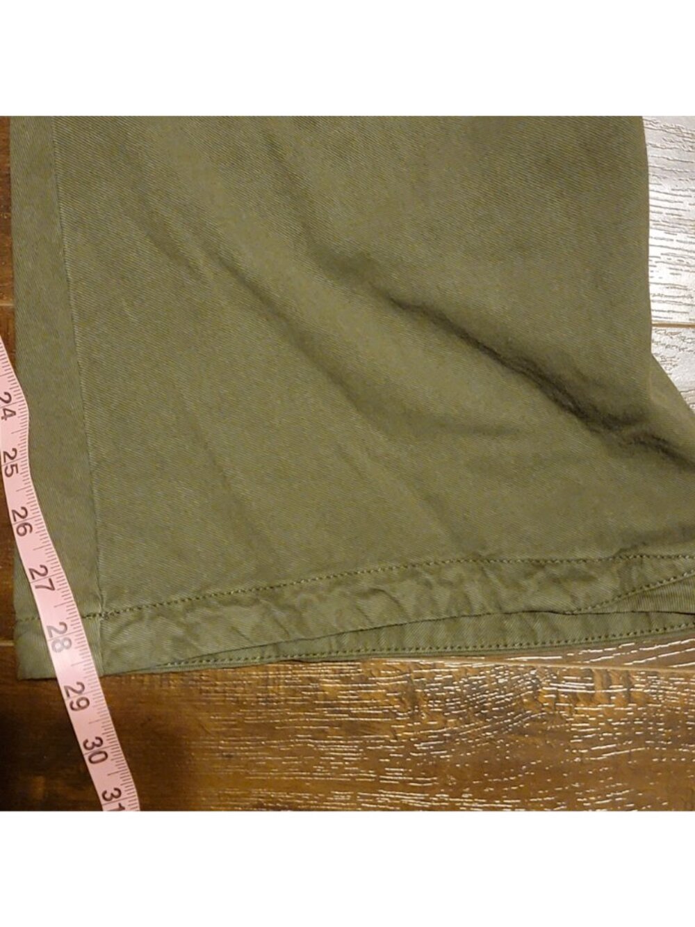 Free People Spotlight Washed Barrel Chino Trousers Olive Y2K 90s Womens 12 - Picture 6 of 8